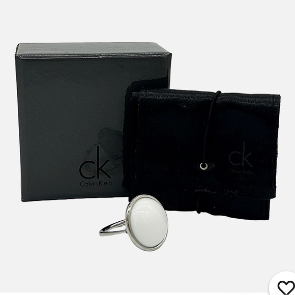 Calvin Klein Jewelry - Calvin Klein Coral Stone & Stainless Steel Loop Dome Ring. (Size 8)(NWT)